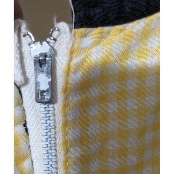 Vintage Ilene Ricky 1950s 1960s Party Dress Full Yellow Gingham Sleeveless - Picture 6 of 13